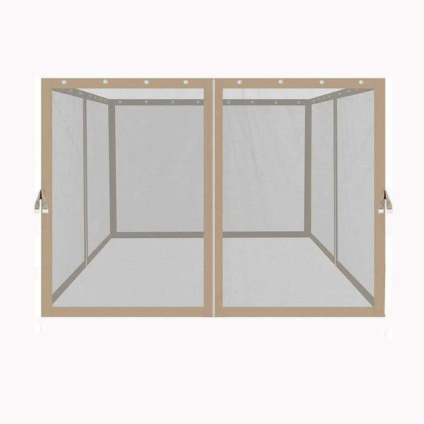 English Elm 10x10 Ft Patio Gazebo Replacement Mesh Enclosure Four Zippered Panels Insect Protection W41968236
