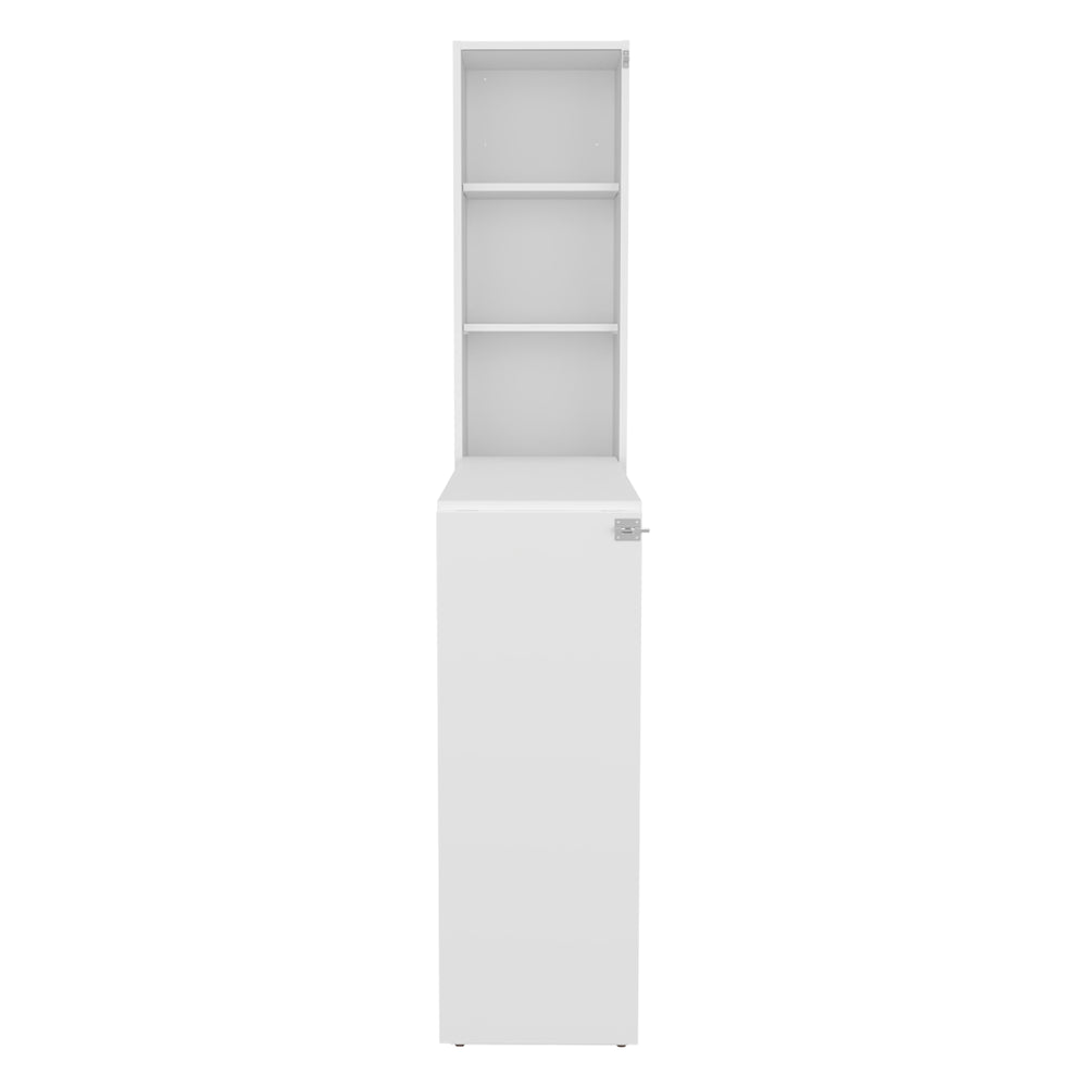 English Elm Folding White 3-Shelf Engineered Wood Table — Foldable Space-Saving Dining, Workstation, Durable Finish B097P296855
