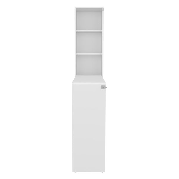 English Elm Folding White 3-Shelf Engineered Wood Table — Foldable Space-Saving Dining, Workstation, Durable Finish B097P296855