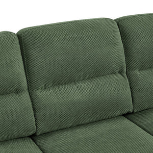 English Elm 3-seater Track Arm Sofa Tufted Textured Fabric Couch for Modern Living Rooms Dark Green W5568S00010