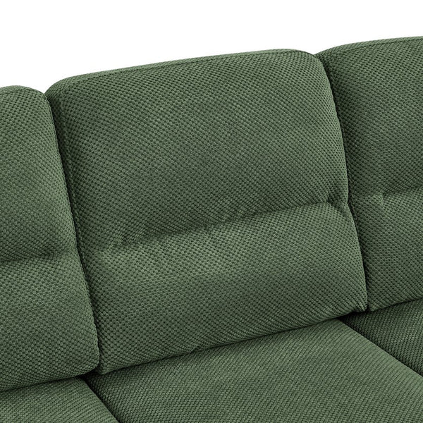 English Elm 3-seater Track Arm Sofa Tufted Textured Fabric Couch for Modern Living Rooms Dark Green W5568S00010