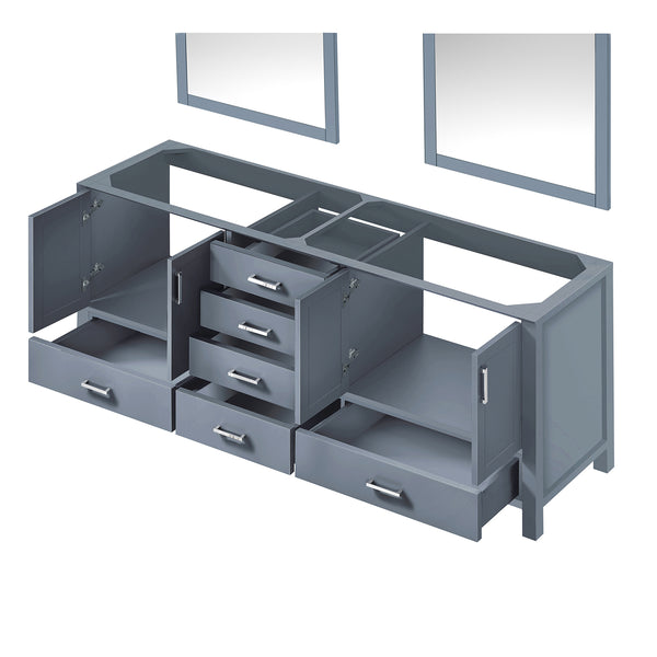 English Elm Dark Grey Double Bath Vanity With Mirrors - 80" W X 22" D, Ample Storage & Easy Installation! B2731S00560
