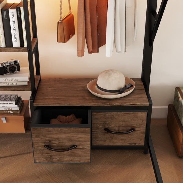 English Elm Full Size Loft Bed With Integrated Desk, Storage Shelves & Wardrobe - Perfect For Small Spaces! W2593S00032