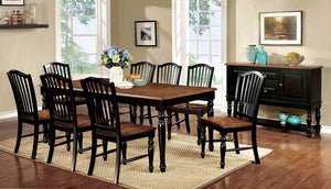 English Elm Elegant Country Transitional 9 Piece Solid Wood Dining Set with Extendable Table Seats Eight B2741S00921