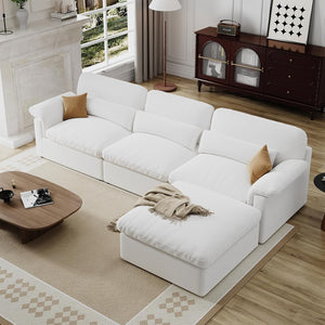 English Elm Cloud Modular Sectional Sofa - Plush Down-Filled Comfort With Washable Chenille Covers & Storage T3966S00001