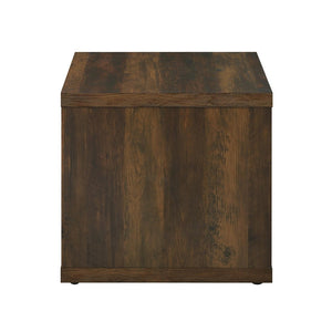 English Elm Square Engineered Wood End Table In Dark Pine - Rustic Accent With Open Shelf For Versatile Storage B016P380670-GIGA