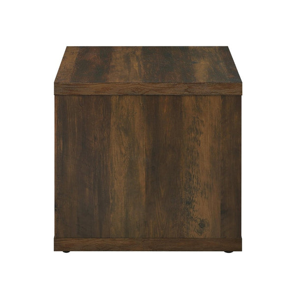 English Elm Square Engineered Wood End Table In Dark Pine - Rustic Accent With Open Shelf For Versatile Storage B016P380670-GIGA