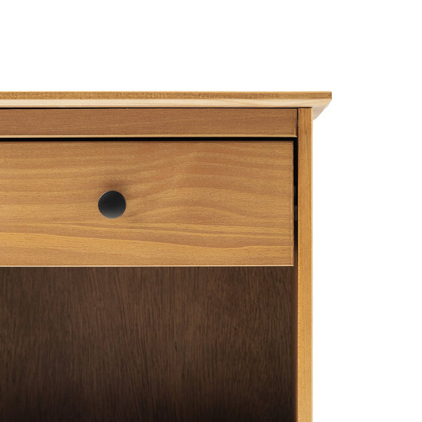 English Elm Walker Edison - Classic Solid Wood Nightstand with Drawer & Cubby in Caramel—Pine, Sustainable, Modern Storage B185P168900