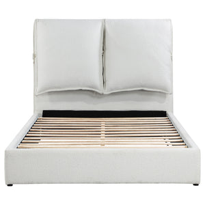 English Elm Corwyn Boucle Upholstered Queen Bed Tall Pillow Headboard for Modern Bedroom B062S01551