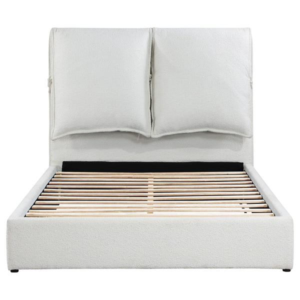 English Elm Corwyn Boucle Upholstered Queen Bed Tall Pillow Headboard for Modern Bedroom B062S01551
