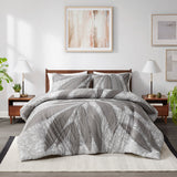 Urban Habitat Adrian Modern/Contemporary Botanical Cotton Duvet Cover Set UH12-2530 Gray