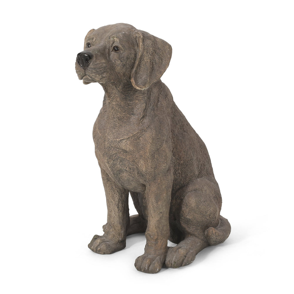 English Elm Christopher Knight Home® - MGO Puppy Garden Statue Dark Brown Cast Stone Magnesium Oxide Outdoor Decor Vintage Wash 19.5" H 70879.00