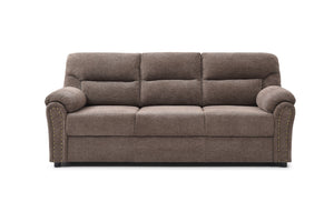 English Elm Hamilton Tufted Chenille Sofa with Nailhead Trim, Foam-Encased Coil Support and Removable Back Cushions Brown 33 L x 80 W x 23 H B078P349538