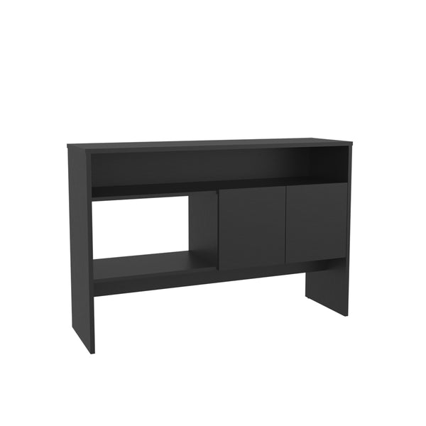 English Elm Console sleek engineered wood console table with two doors and three shelves for stylish storage Black 48.82 L x 18.9 W x 4.72 H B097P250862