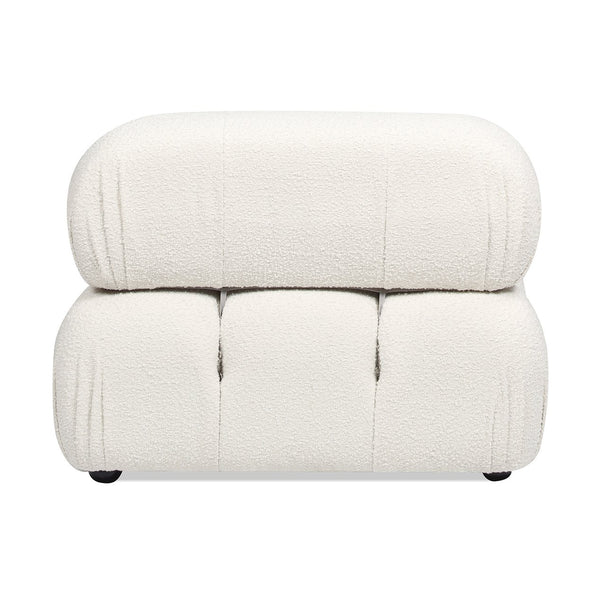 English Elm Jennifer Taylor Home - Marcel Luxurious 36" Bubble Modular Lounge Arm Chair with Bouclé Upholstery and Eucalyptus Frame White B2719P238257