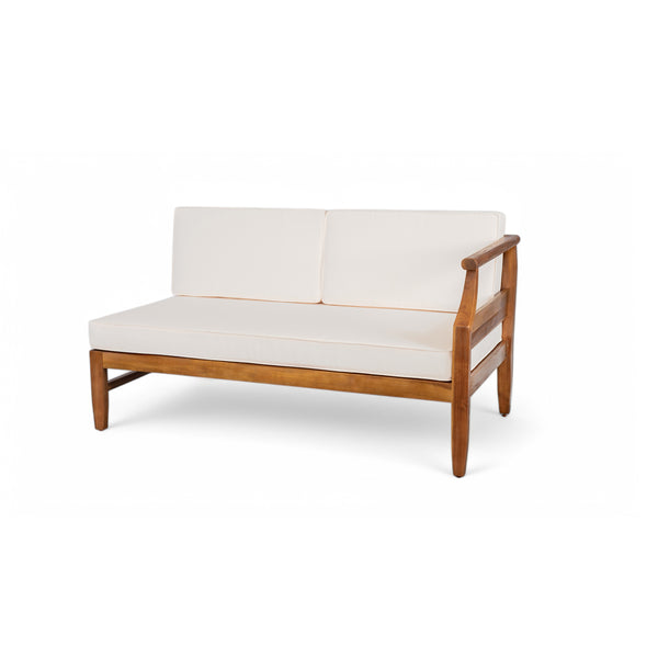 English Elm Christopher Knight Home® - Aston Right-Side Two-Seater Sofa - Weather-Resistant Acacia Wood With Removable Cushions For Comfort N773P252038B