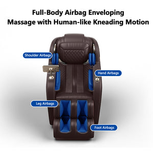 English Elm "Luxury Luxury 3D Zero Gravity Massage Chair with SL-Track, Mechanical Hand, Shiatsu, Heated Back & Calves, Bluetooth Speakers and Smart LCD Control W3327P296128