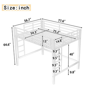 English Elm Twin Floor Bed Solid Pine Frame with Guardrails and Door for Safe Kid Sleep W1580P435707