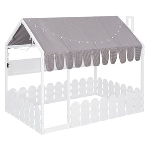 English Elm {slats Are Not Included} Twin Montessori House Floor Bed Kids Tent Lights Shelves Pinewood Frame White N708P407963K