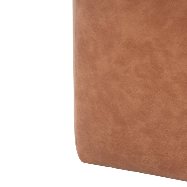 English Elm Upholstered Square Pu Leather Ottoman with Coil Spring Support for Modern Living Rooms N757P414087T