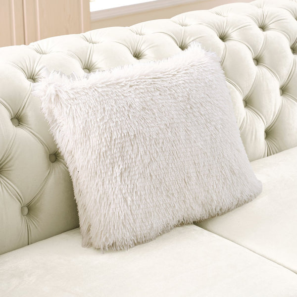 English Elm 106 Inch Velvet Tufted Chesterfield Sectional with Gold Steel Legs for Large Living Rooms Beige W1191S00047
