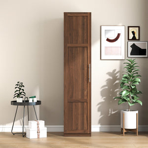 English Elm Kitchen Pantry Cabinet Walnut Tall Freestanding Storage with Shelves and Doors W331P426747
