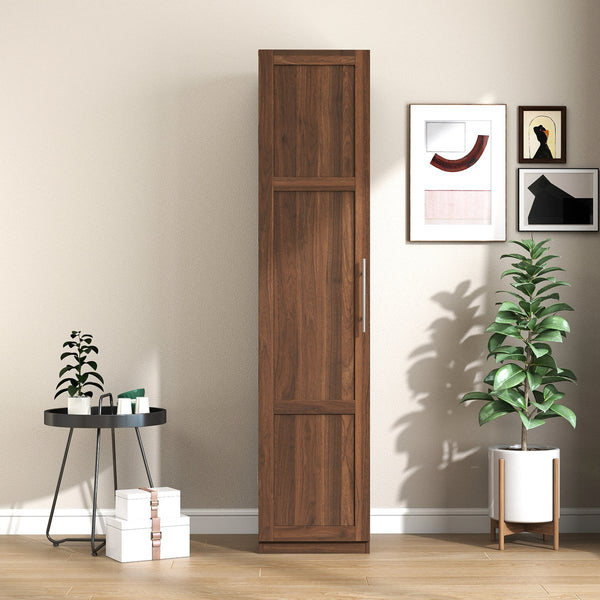 English Elm Kitchen Pantry Cabinet Walnut Tall Freestanding Storage with Shelves and Doors W331P426747