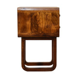 English Elm Solid Wood U-Curved Chestnut Nightstand