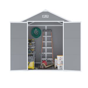 English Elm Campcraft 6x5 Ft Resin Outdoor Storage Shed with Uv Resistant Pp Panels and Lockable Door W1598S00021