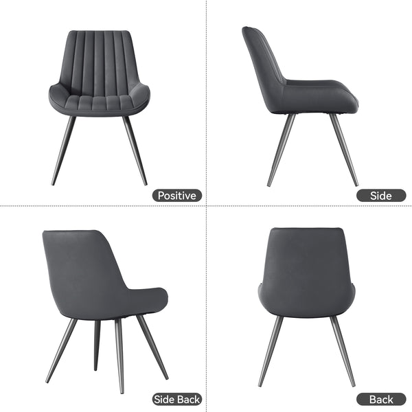 English Elm Modern Dining Chairs Set Of 4 - Comfy Upholstered Fabric With Metal Legs For Dining Room & Kitchen T3950P394446