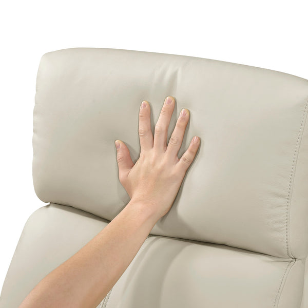 English Elm 1pc Glider Recliner Chair Top Grain Leather Swivel Recliner with Smooth Glide, Plush Foam Comfort Beige 32 L x 30.75 W x 27.5 H B011P395859