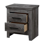 English Elm Rustic Grey Oak 2-Drawer Nightstand