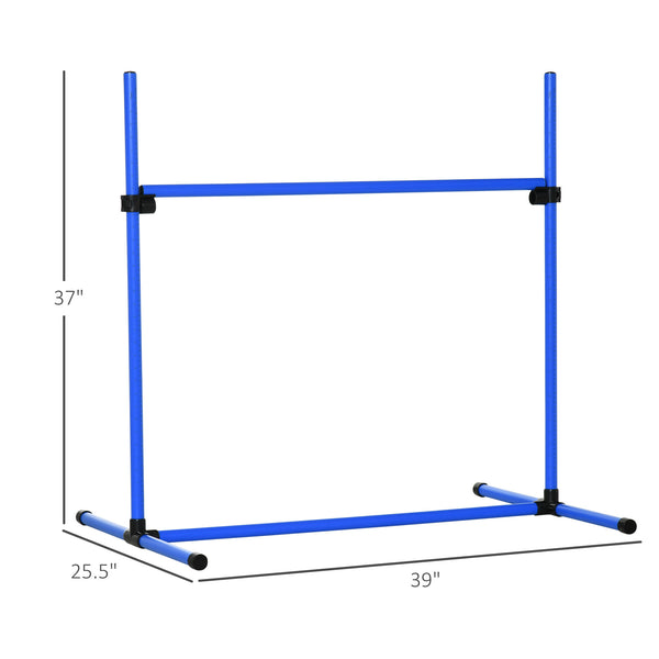 English Elm PawHut Rolling 48" T-Stand Bird Playstand with Large Perch, Stainless Bowls, Tray & Wheels Blue W2225P173788