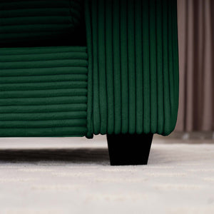 English Elm Modern 2-Piece Fabric Sofa Set In Green Corduroy - Stylish, Comfortable & Versatile For Any Room W714S00814