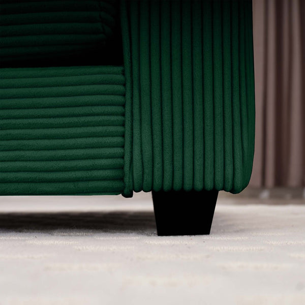 English Elm Oversized Modular Cushion Sofa With Ottoman, L-Shaped Deep Seating In Green Corduroy For Cozy Living Spaces W714S00819-GIGA