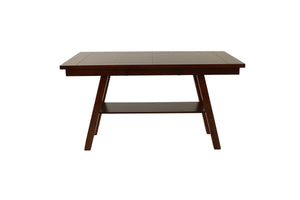 English Elm Dining Rectangle Table with Open Shelf Solid Rubberwood Finish 66" x 40" Contemporary Dining Room Centerpiece Walnut 71 L x 45 W x 7 H B011P192197