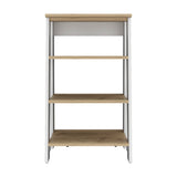 Linen Cabinet Jenne: 4 Open Shelves, Light Oak/White, 17.30 x 16.90 x 29.70