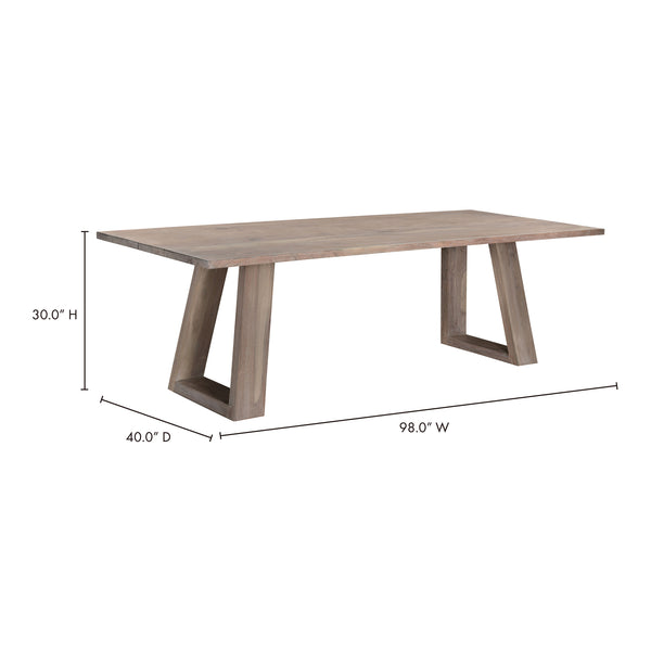 English Elm Tanya Solid Acacia Wood Rectangular Dining Table Seats Eight in Grey Finish B2769S00010