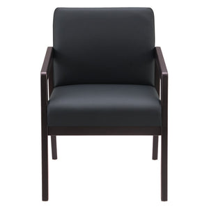 OSP Home Furnishings Wood Guest Chair with Cherry Finish Frame and Memory Foam Seat for Executive Offices Espresso WD588-U6