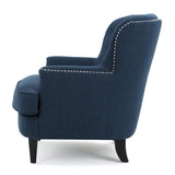 Christopher Knight Home® - Noble House - Tafted Diamond Tufted Dark Blue Fabric Club Chair