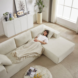 English Elm Modern Chenille Upholstered Sectional Sofa - Stylish L-Shaped Couch Set With 6 Pillows, Versatile Design W834S00397