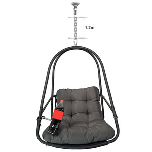 English Elm Swing Egg Chair With Stand - Stylish Wicker Rattan Basket For Indoor/Outdoor Relaxation & Comfort W2707P296438-GIGA