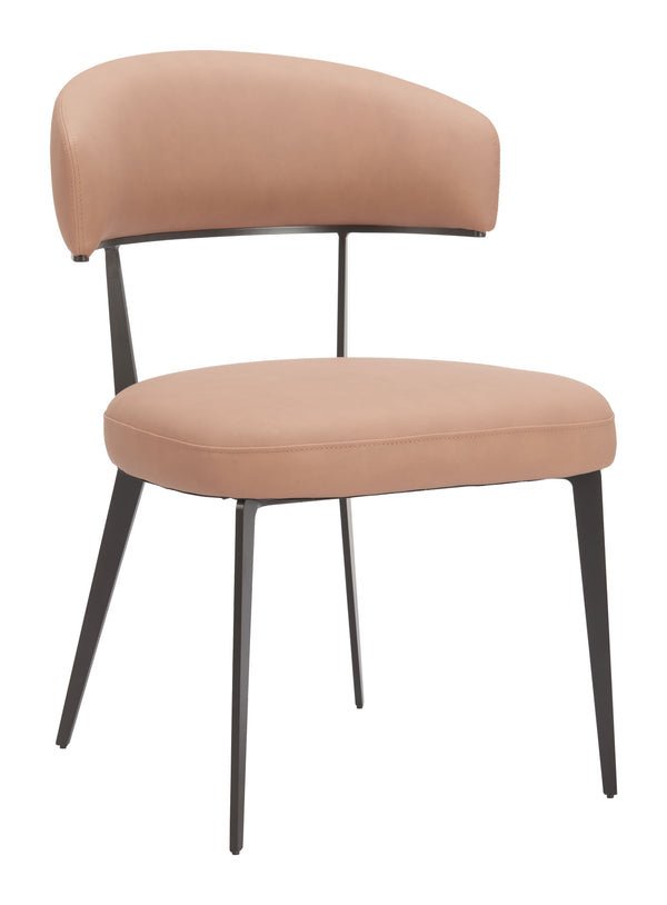 Zuo Modern Loom Dining Chair Set Of 2 In Tan - Modern Elegance With Durable Faux Leather & Steel Frame Brown 100% Polyurethane,Steel 110831-zuo-modern