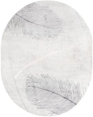 Unique Loom Finsbury Camilla Machine Made Botanical Rug Gray, Ivory/Beige 7' 10" x 10' 0"