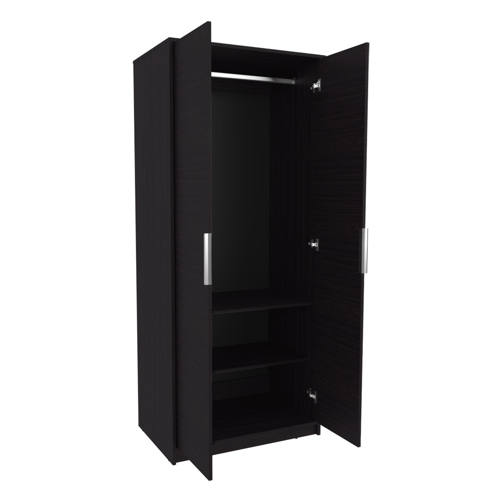 English Elm Trappe Eco Armoire Black — Sleek Engineered Wood Storage with Adjustable Shelves, Reinforced Frame B092P315568