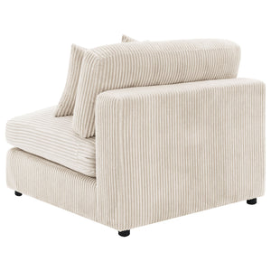 English Elm Cassidy Corduroy Armless Lounge Chair Plush Modular Seating for Living Rooms Sand B062P440333
