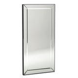 Homelegance By Top-Line Patrizio Mirrored Frame Rectangular Wall Mirror Silver Metal