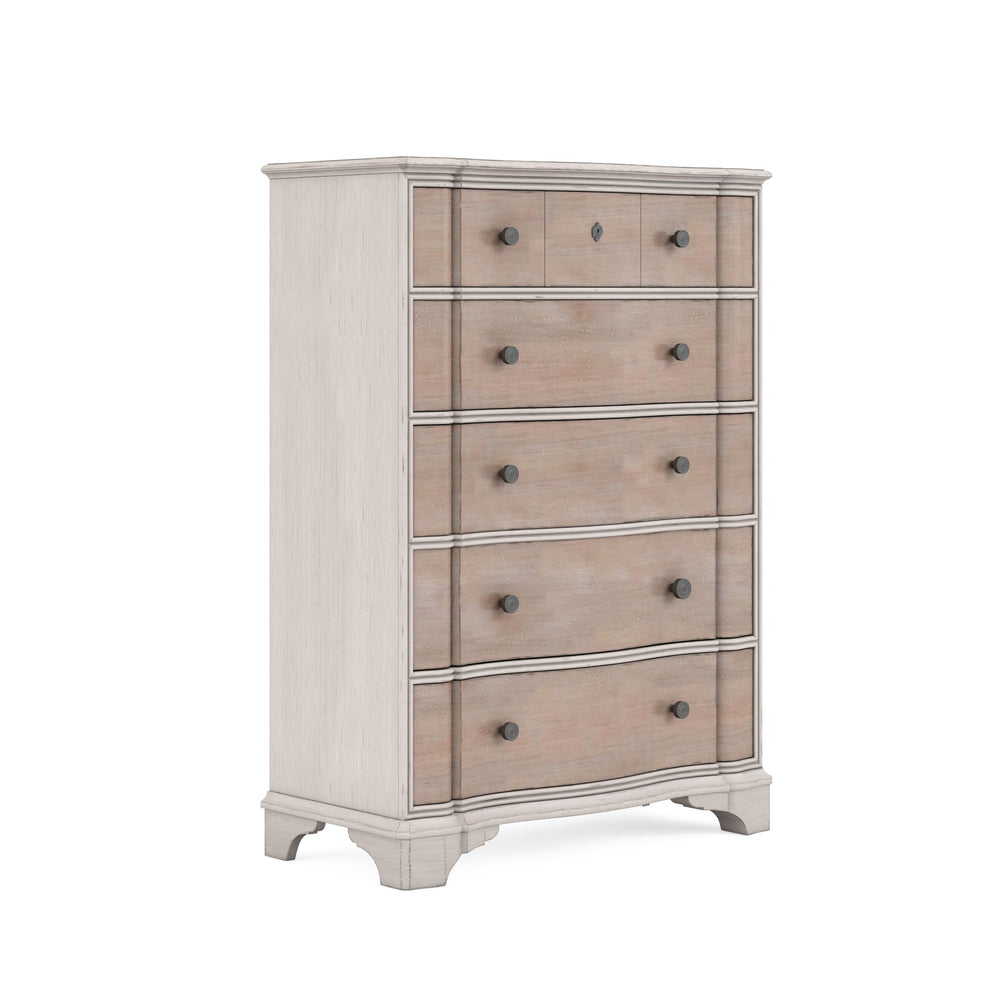 A.R.T. Furniture Alcove Drawer Chest: Elegant Storage Solution With Five Drawers, Cedar Lining, And Vintage Charm Light Brown, White Acacia Solids,Maple Veneers,Metal 321150-2801
