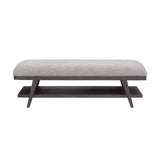 Quincy Upholstered Bed Bench Black with Molasses Finish P375132 Pulaski Furniture