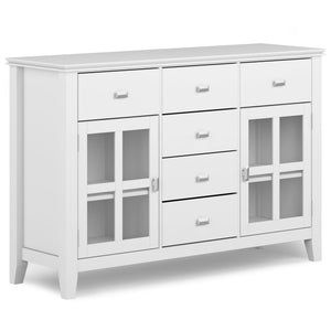 English Elm Artisan Solid Wood Sideboard Buffet In White - Handcrafted Storage Solution For Elegant Spaces B136P158390